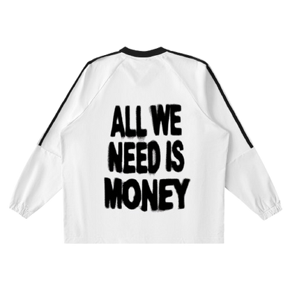 Color-Block V-Neck Long-Sleeve T-Shirt